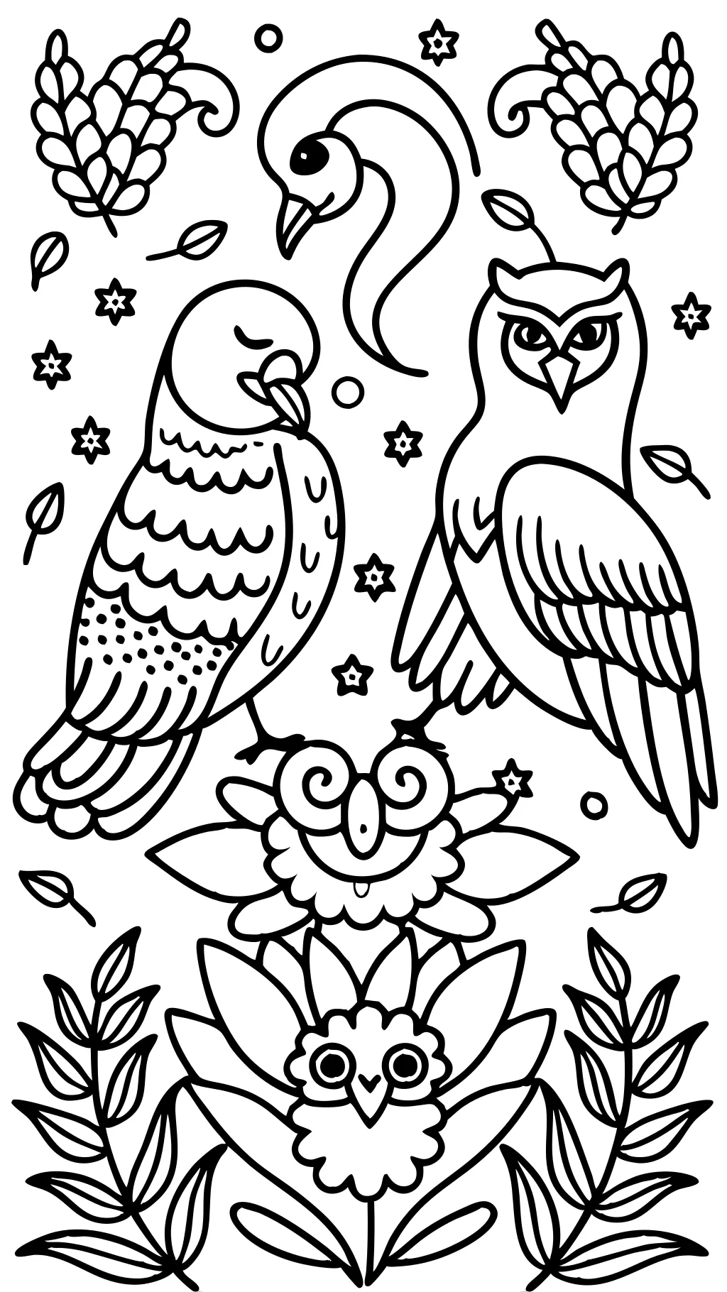 coloriages d’oiseau adulte